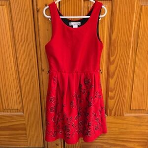 Charming Red Floral Kids Dress